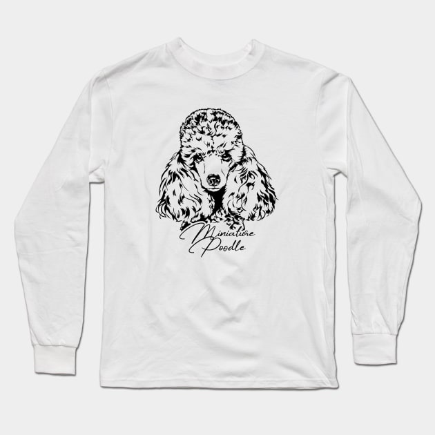 Funny Proud Miniature Poodle dog portrait gift present Long Sleeve T-Shirt by wilsigns